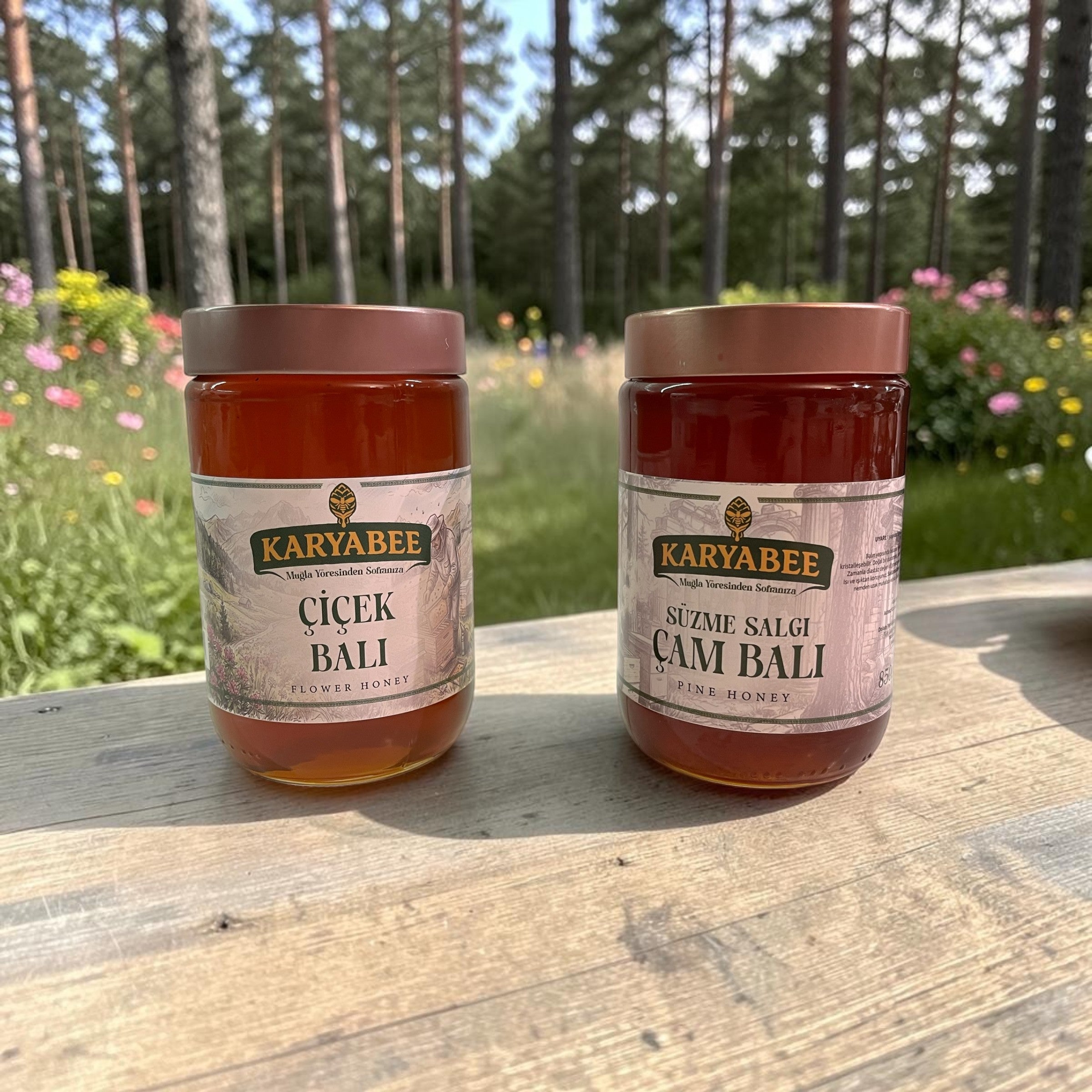 Süzme Çam Balı - (850 gr) +  Süzme Çiçek Balı - (850 gr)